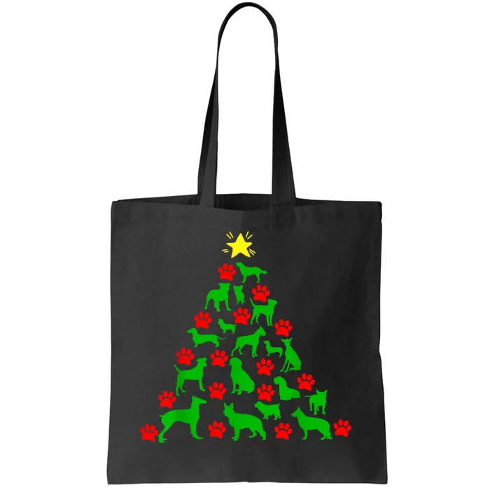 Dog Christmas Tree Dog Christmas Tote Bag