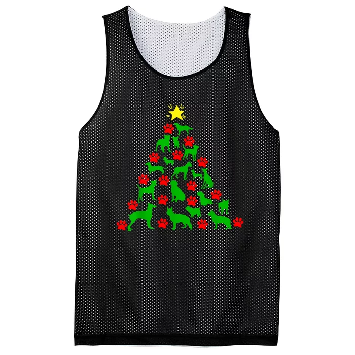 Dog Christmas Tree Dog Christmas Mesh Reversible Basketball Jersey Tank