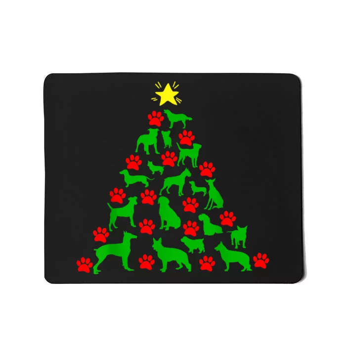 Dog Christmas Tree Dog Christmas Mousepad