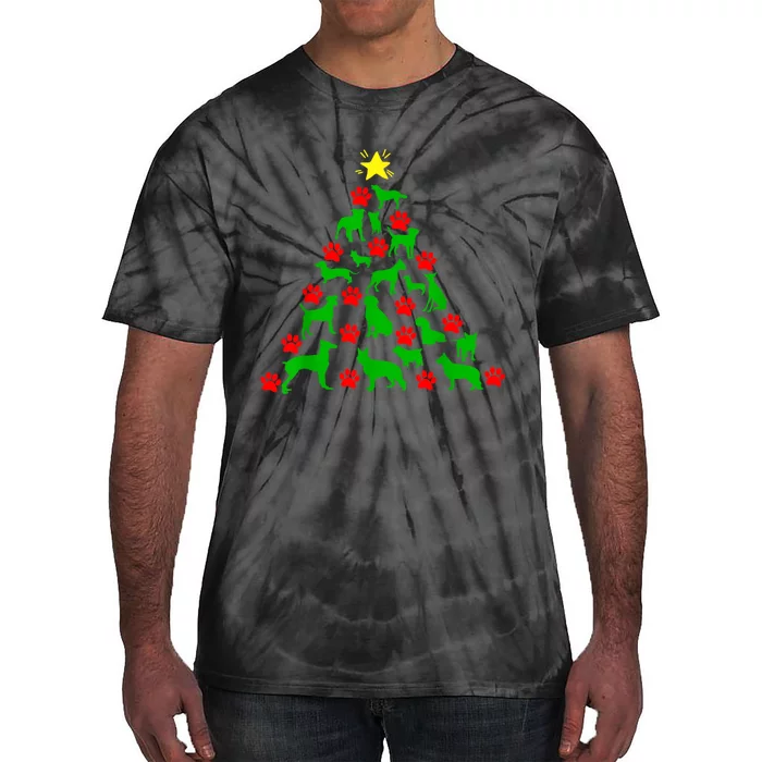 Dog Christmas Tree Dog Christmas Tie-Dye T-Shirt