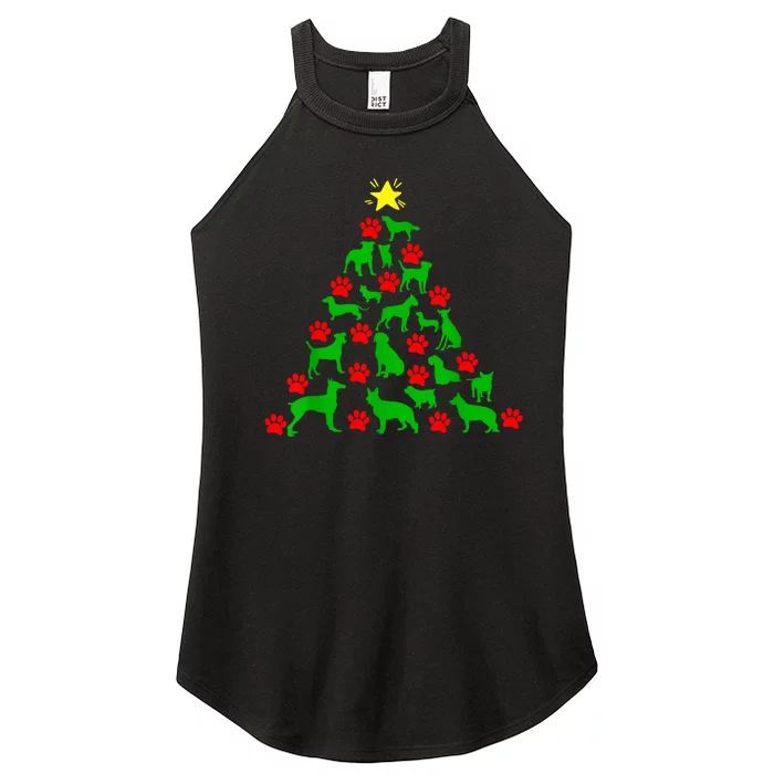 Dog Christmas Tree Dog Christmas Women’s Perfect Tri Rocker Tank