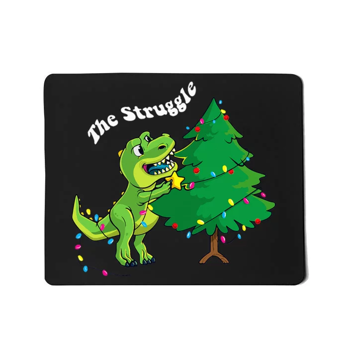 Dinosaur Christmas Tree Rex The Struggle Xmas Pajamas Mousepad