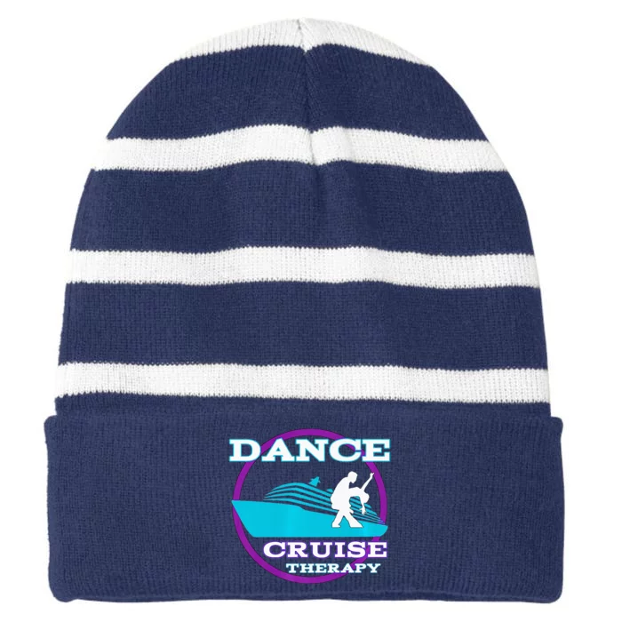 Dance Cruise Therapy Ship Striped Beanie with Solid Band