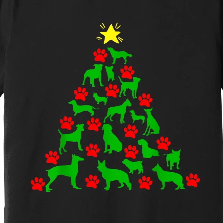 Dog Christmas Tree Dog Christmas Premium T-Shirt