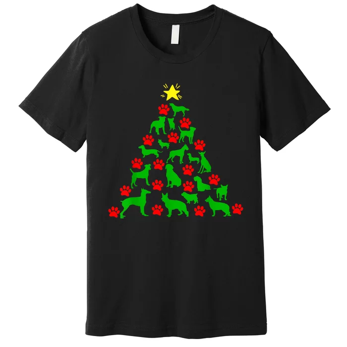 Dog Christmas Tree Dog Christmas Premium T-Shirt