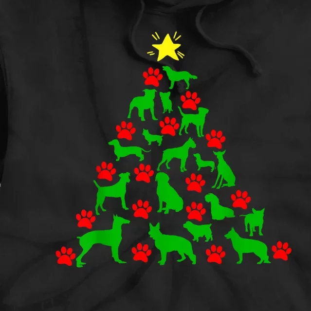 Dog Christmas Tree Dog Christmas Tie Dye Hoodie