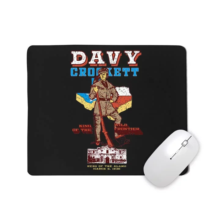 Davy Crockett Texas Alamo Cowboy Vintage Souvenir Mousepad