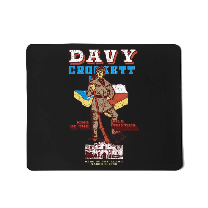 Davy Crockett Texas Alamo Cowboy Vintage Souvenir Mousepad