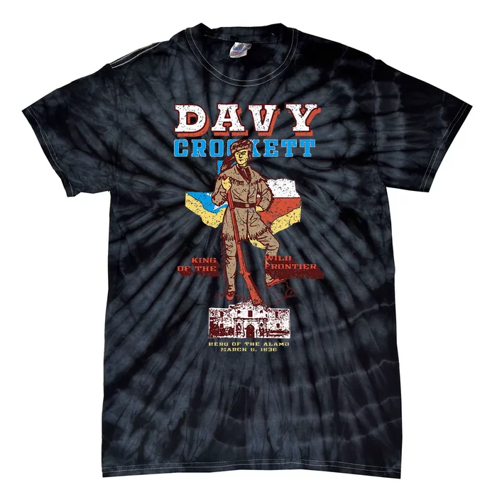 Davy Crockett Texas Alamo Cowboy Vintage Souvenir Tie-Dye T-Shirt