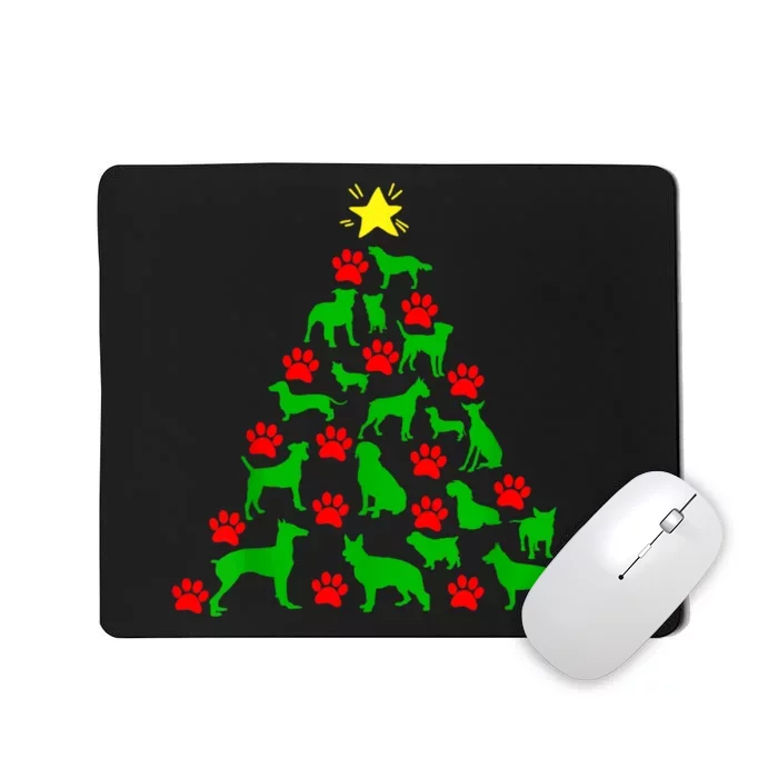 Dog Christmas Tree Dog Christmas Mousepad