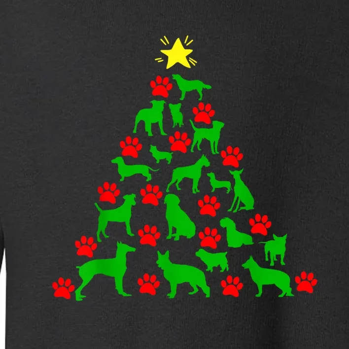 Dog Christmas Tree Dog Christmas Toddler Sweatshirt