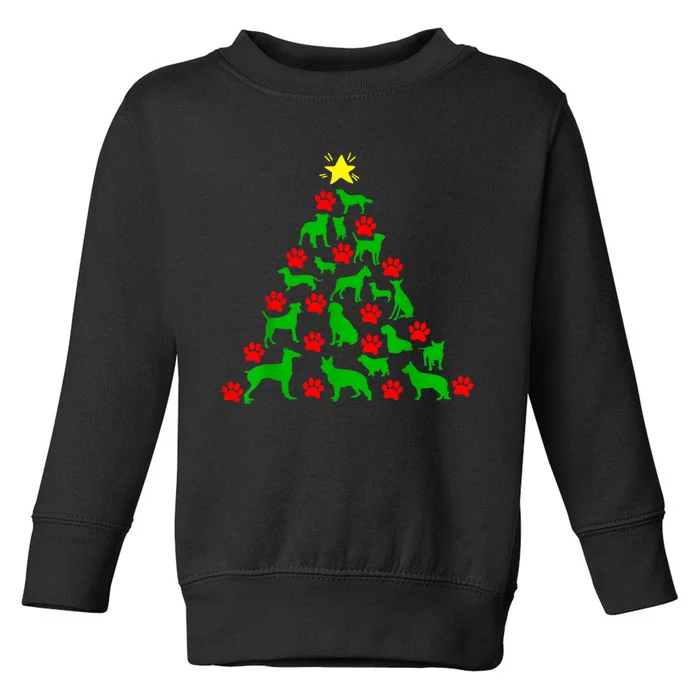 Dog Christmas Tree Dog Christmas Toddler Sweatshirt