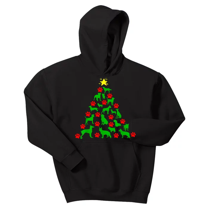 Dog Christmas Tree Dog Christmas Kids Hoodie