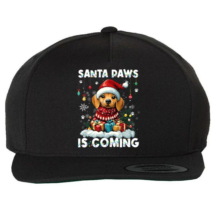 Dachshund Christmas Tree Lights Decorations Dog Lover Xmas Gift Wool Snapback Cap