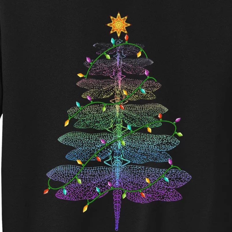 Dragonfly Christmas Tree Light Family Matching Pajamas Xmas Tall Sweatshirt