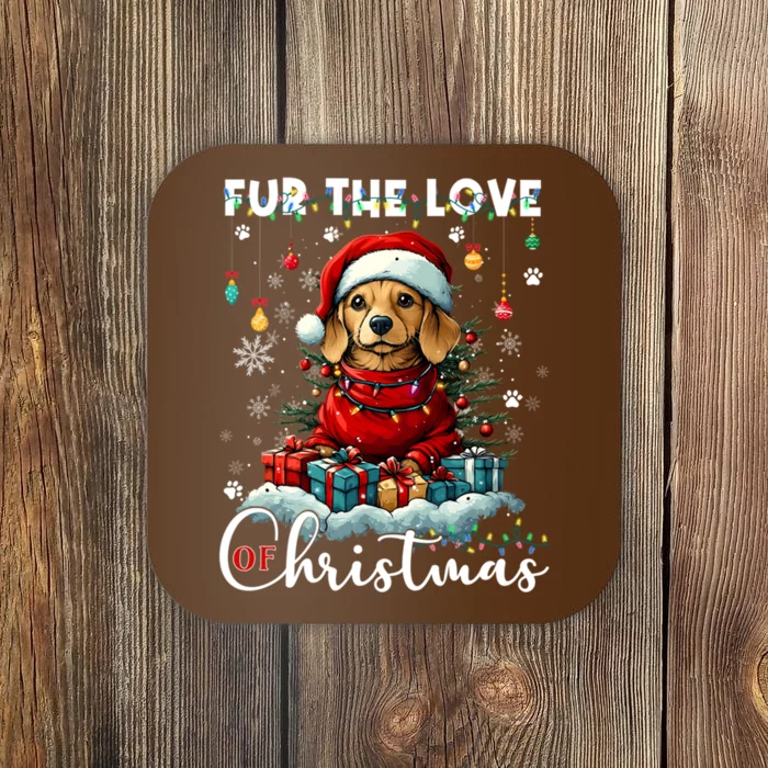 Dachshund Christmas Tree Lights Decorations Dog Lover Xmas Gift Coaster