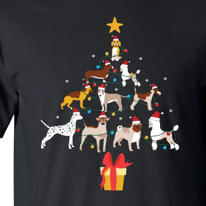 Dog Christmas Tree Lights Dog Lover Funny Xmas Tall T-Shirt