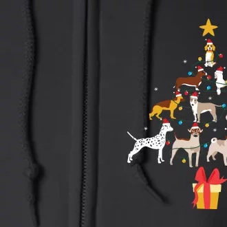 Dog Christmas Tree Lights Dog Lover Funny Xmas Full Zip Hoodie