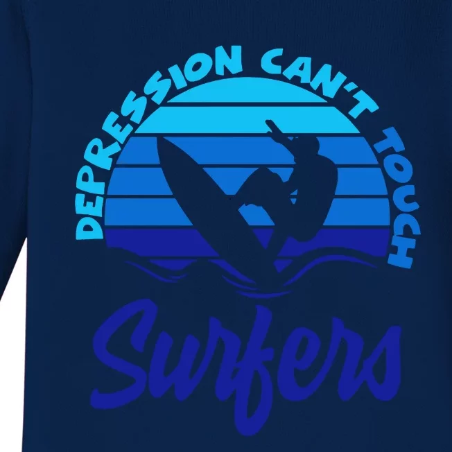 Depression Cant Touch Surfers Baby Long Sleeve Bodysuit