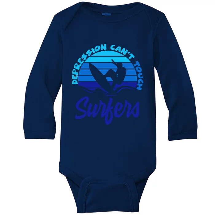 Depression Cant Touch Surfers Baby Long Sleeve Bodysuit