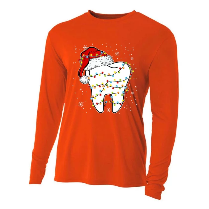 Dentist Christmas Teeth Santa Dental Hygiene Dental Life Cooling Performance Long Sleeve Crew