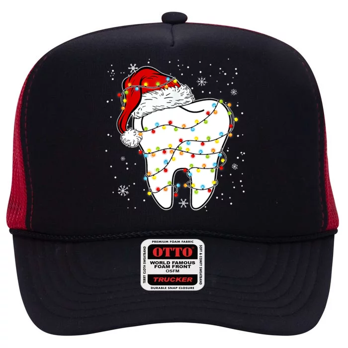 Dentist Christmas Teeth Santa Dental Hygiene Dental Life High Crown Mesh Trucker Hat