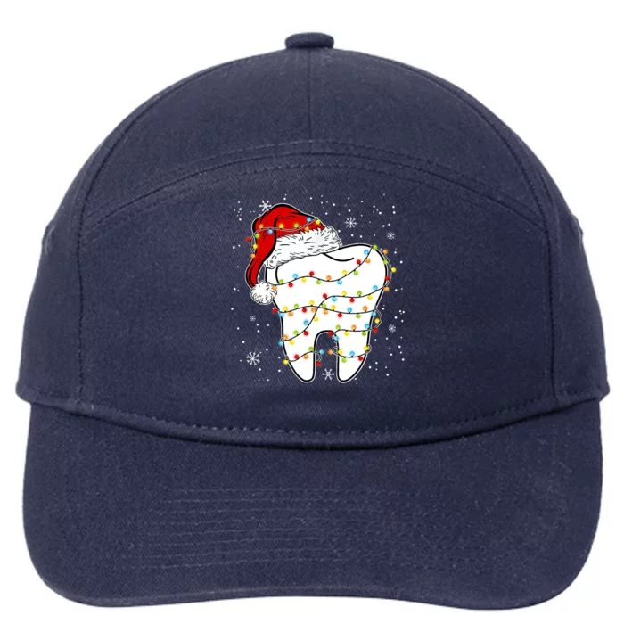 Dentist Christmas Teeth Santa Dental Hygiene Dental Life 7-Panel Snapback Hat