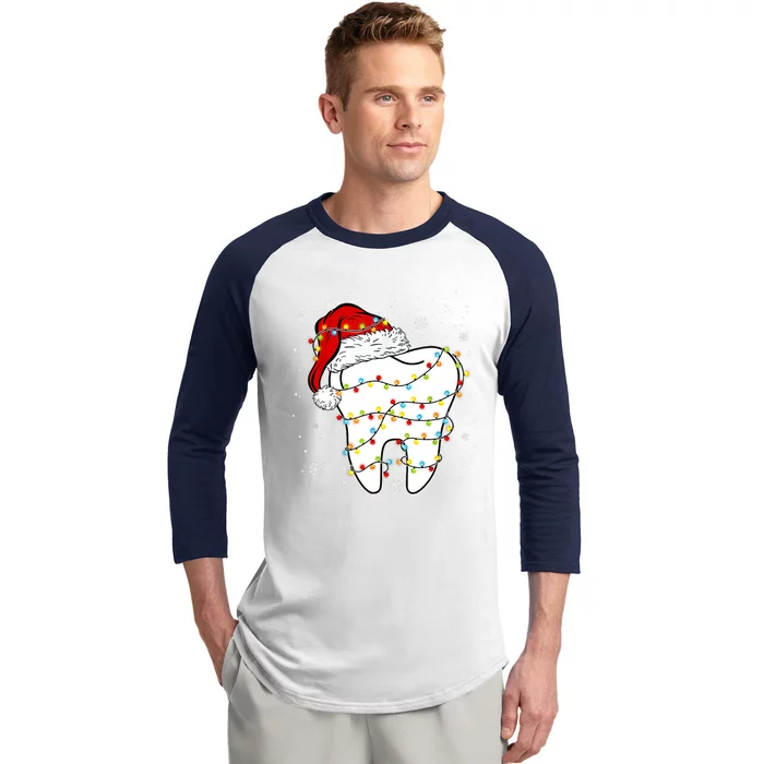 Dentist Christmas Teeth Santa Dental Hygiene Dental Life Baseball Sleeve Shirt