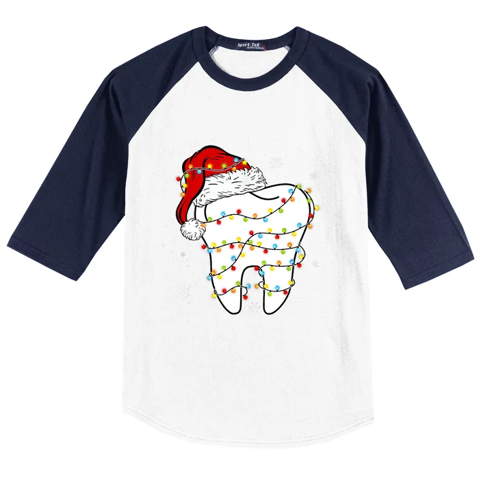 Dentist Christmas Teeth Santa Dental Hygiene Dental Life Baseball Sleeve Shirt