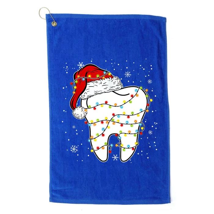 Dentist Christmas Teeth Santa Dental Hygiene Dental Life Platinum Collection Golf Towel