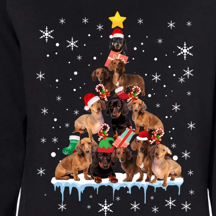 Dachshund Christmas Tree Funny Santa Reindeer Lover Gift Womens California Wash Sweatshirt