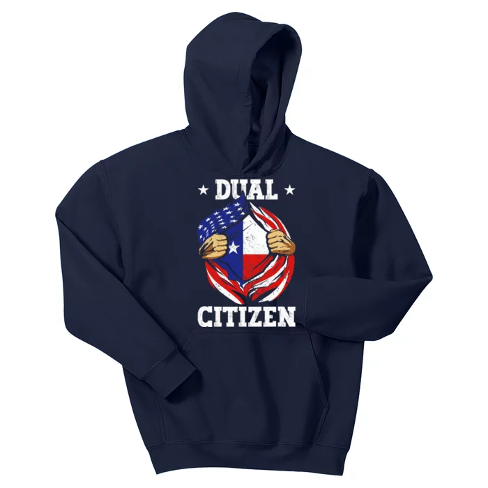 Dual Citizen Texas Pride Usa And Texas Flag Texan Kids Hoodie