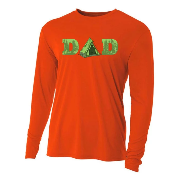 Dad Camping Tent Fathers Day Cute Gift Cooling Performance Long Sleeve Crew