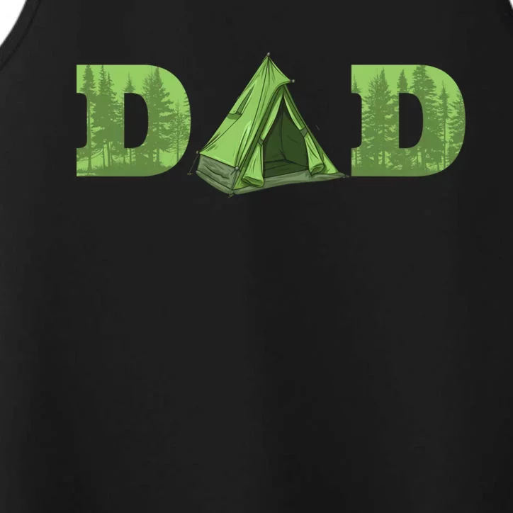 Dad Camping Tent Fathers Day Cute Gift Performance Tank