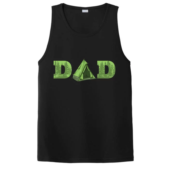 Dad Camping Tent Fathers Day Cute Gift Performance Tank