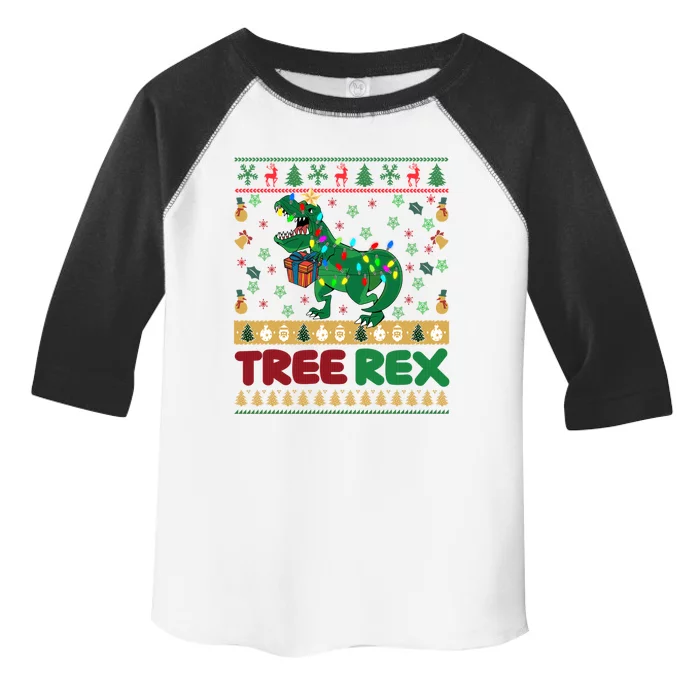 Dinosaur Christmas Tree Rex Ugly Xmas Sweater Cute Gift Toddler Fine Jersey T-Shirt