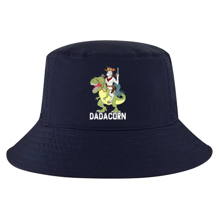 Dadacorn Cow Unicorn Dad Riding Dinosaur Trex Sheriff Gift Cool Comfort Performance Bucket Hat