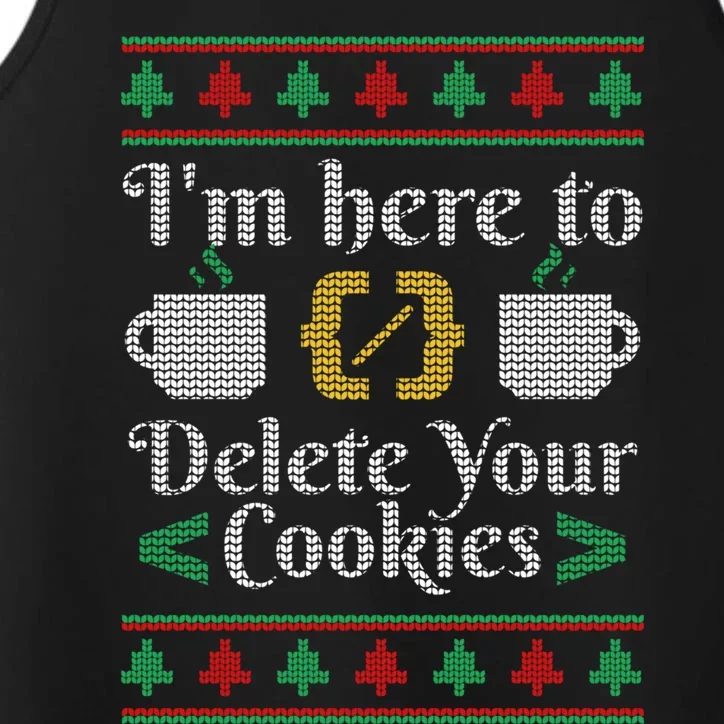 Delete Cookies Ugly Sweater Christmas Sweater Xmas Gift Performance Tank