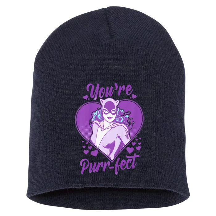 DC Comics Valentine's Day You're Purrfect Short Acrylic Beanie