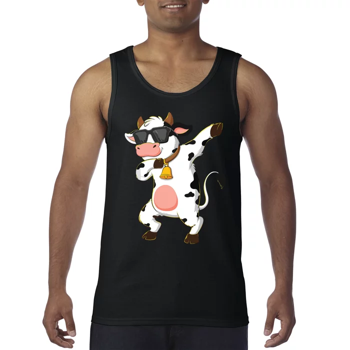 Dabbing Cow Wearing Sunglasses Dab Dance Tank Top