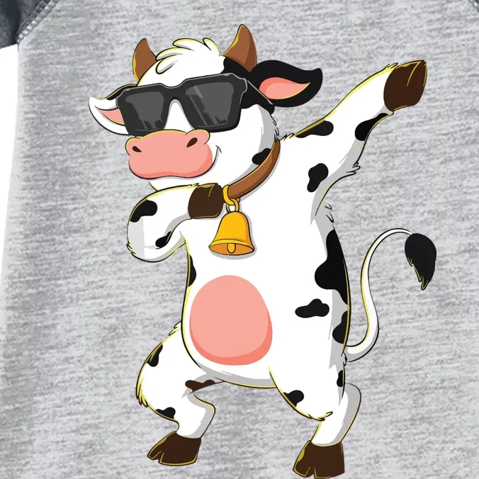 Dabbing Cow Wearing Sunglasses Dab Dance Infant Baby Jersey Bodysuit