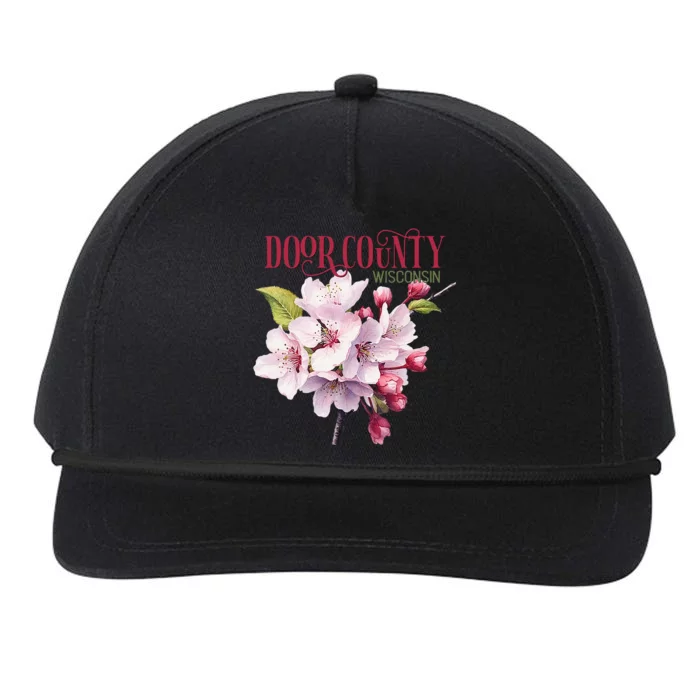 Door County Wisconsin Cherry Blossoms Festival Cherries Snapback Five-Panel Rope Hat