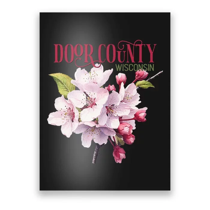 Door County Wisconsin Cherry Blossoms Festival Cherries Poster