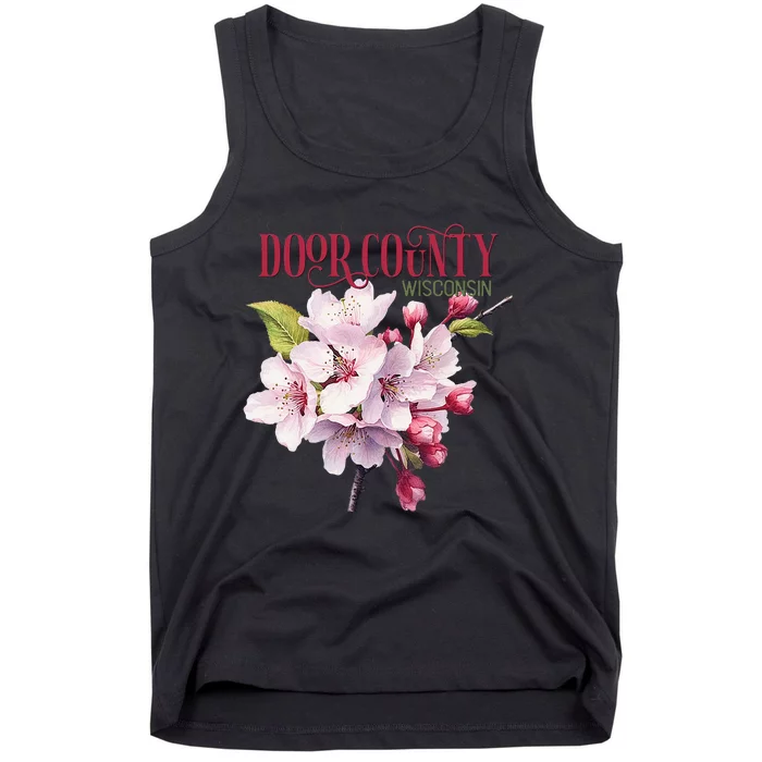 Door County Wisconsin Cherry Blossoms Festival Cherries Tank Top