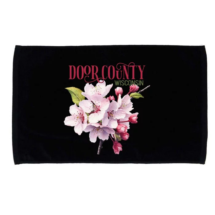 Door County Wisconsin Cherry Blossoms Festival Cherries Microfiber Hand Towel