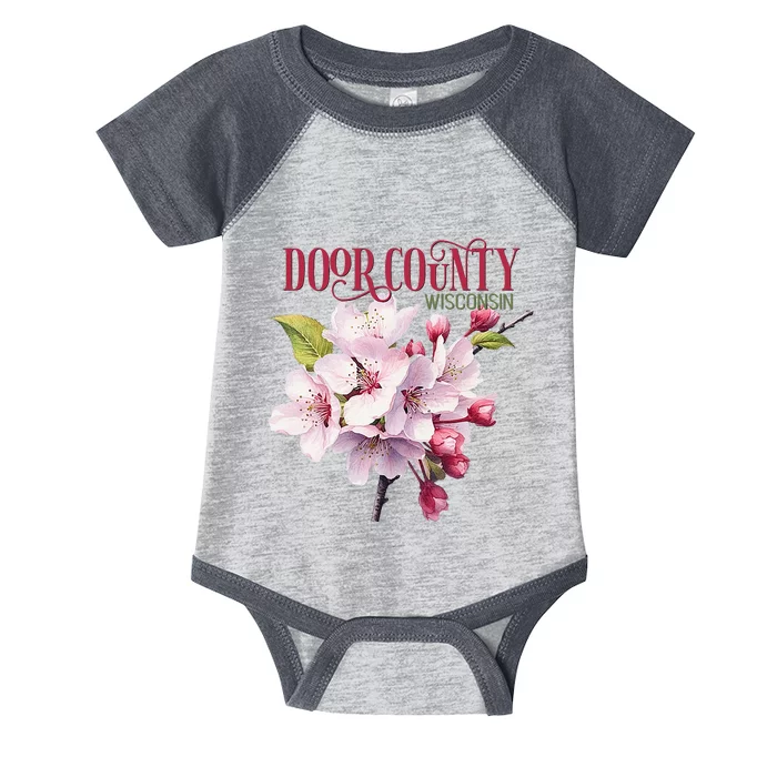 Door County Wisconsin Cherry Blossoms Festival Cherries Infant Baby Jersey Bodysuit