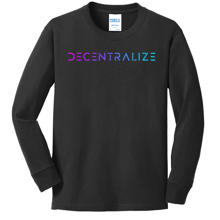 Decentralize Crypto Web3 Blockchain Kids Long Sleeve Shirt