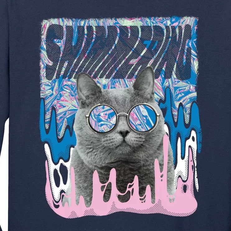 Dazed Cat With Glasses Tall Long Sleeve T-Shirt