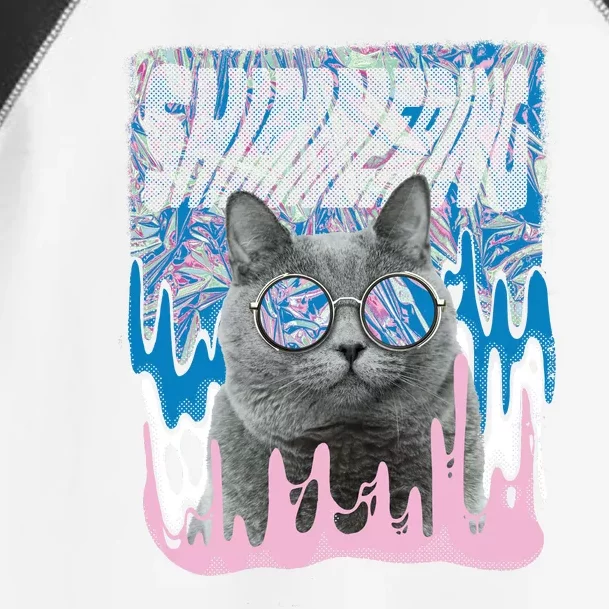 Dazed Cat With Glasses Toddler Fine Jersey T-Shirt