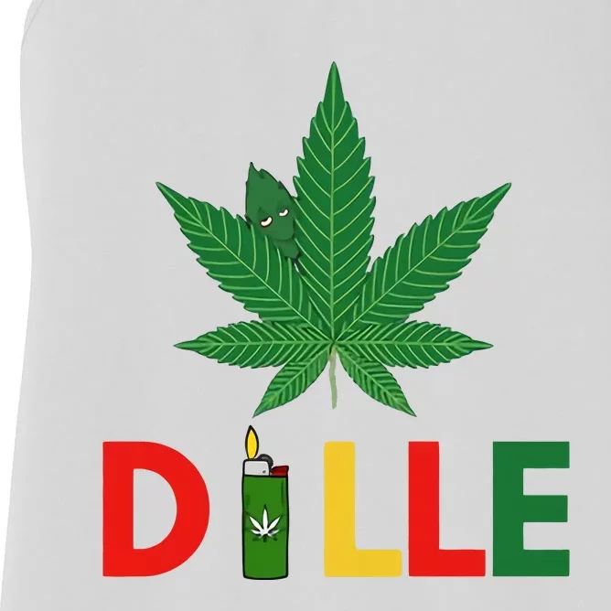 Dile Cannabis Weed Day Weed Leaf Weed 420 Days Smoker Women's Racerback Tank